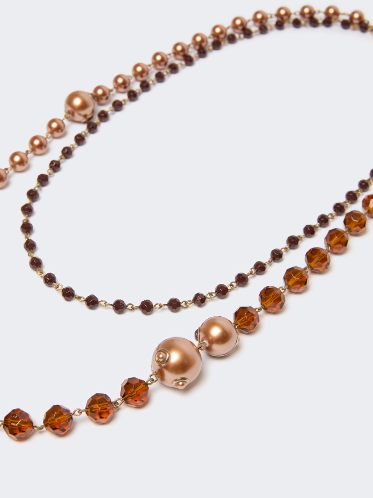 Collana doppio filo con perle e perline - ORO - 2