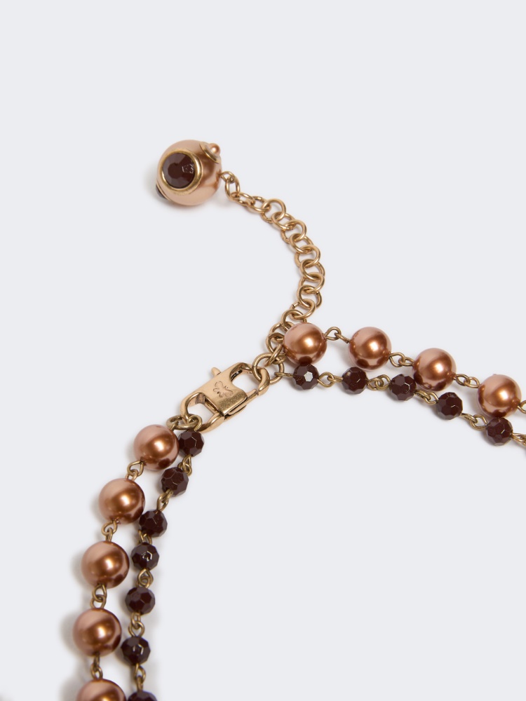 Collana doppio filo con perle e perline - ORO - 3