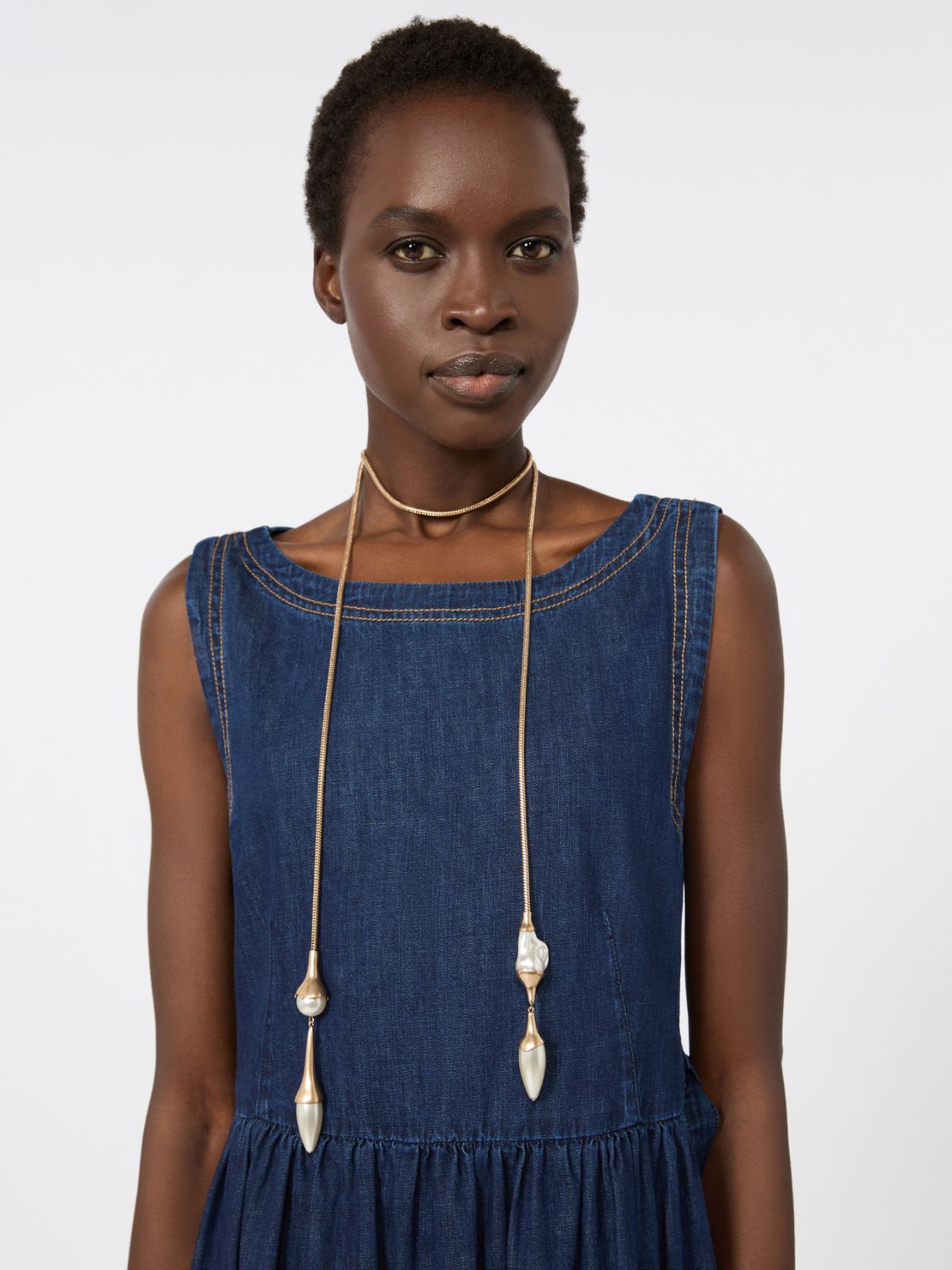 Metal tie necklace - GOLD