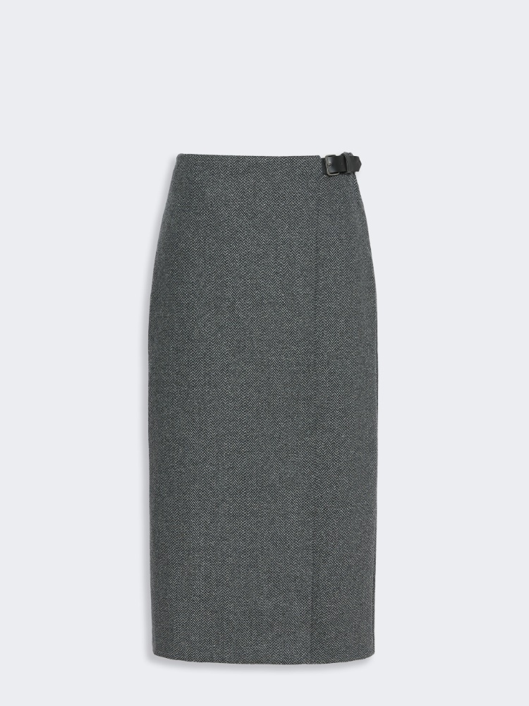 Jacquard jersey skirt - MEDIUM GREY