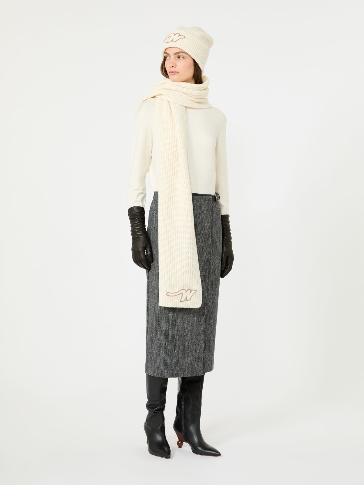 Jacquard jersey skirt - MEDIUM GREY - Max Mara