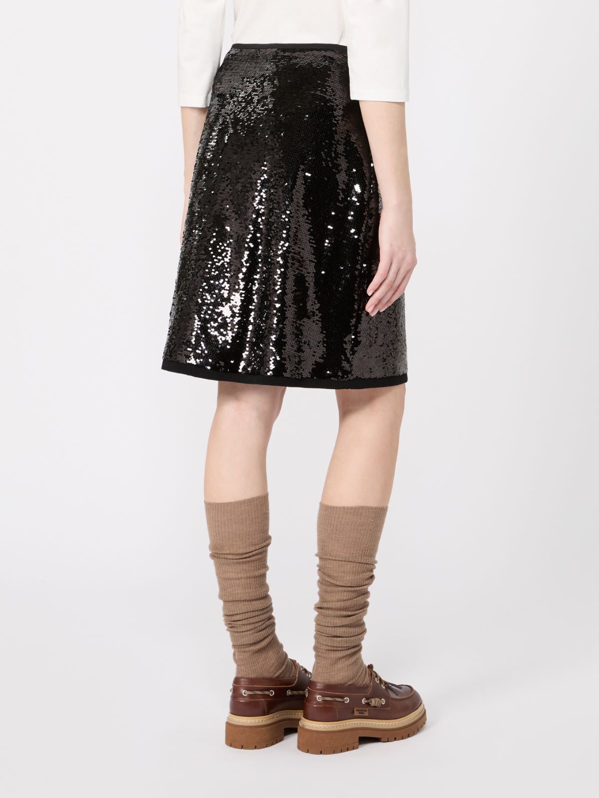 Short jersey and sequin skirt - BLACK - Max Mara - 3