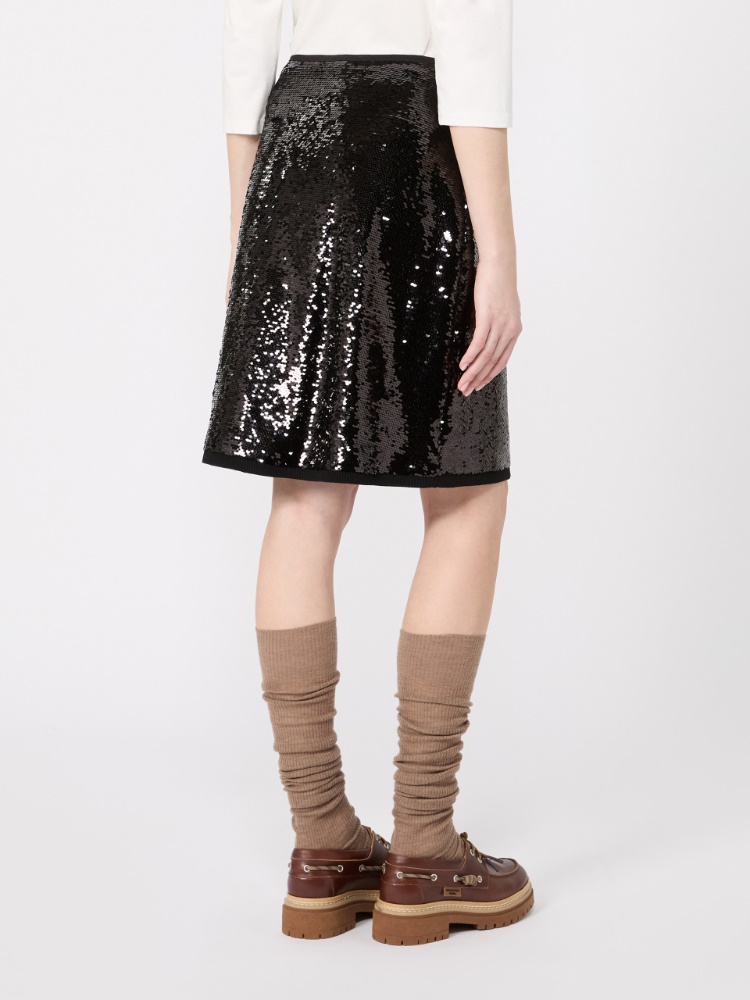 Short jersey and sequin skirt - BLACK - Max Mara - 3