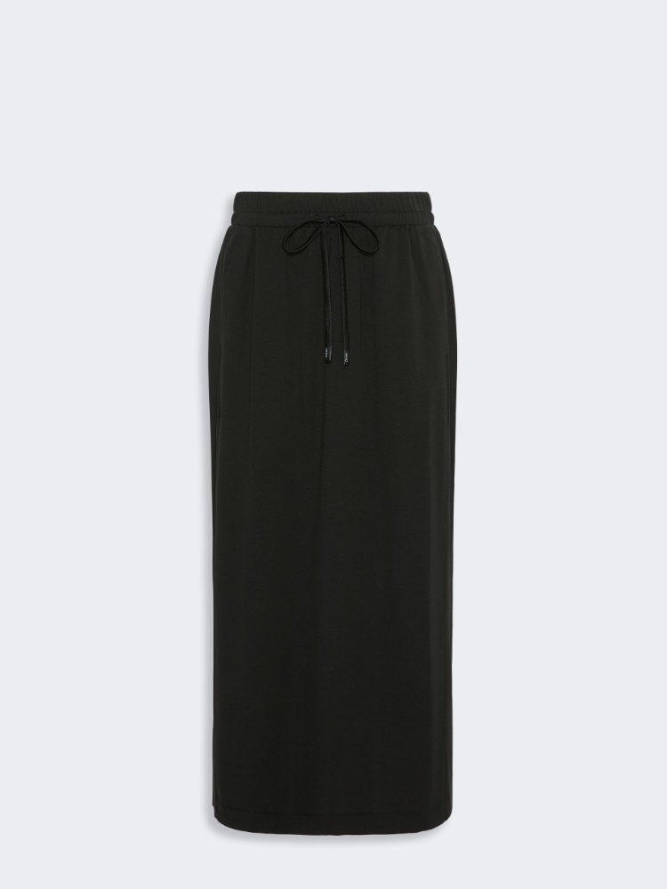 Milano-knit jersey skirt - BLACK - Max Mara - 4