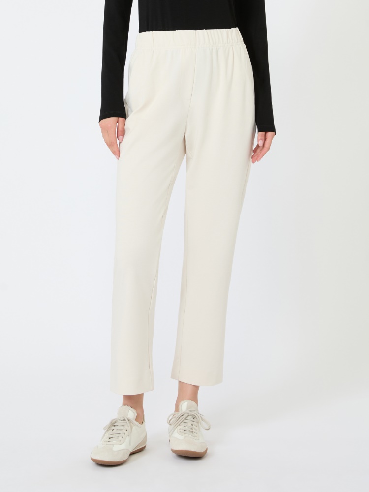 Milano-knit jersey trousers - IVORY - 2