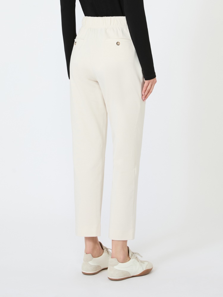 Milano-knit jersey trousers - IVORY - 3
