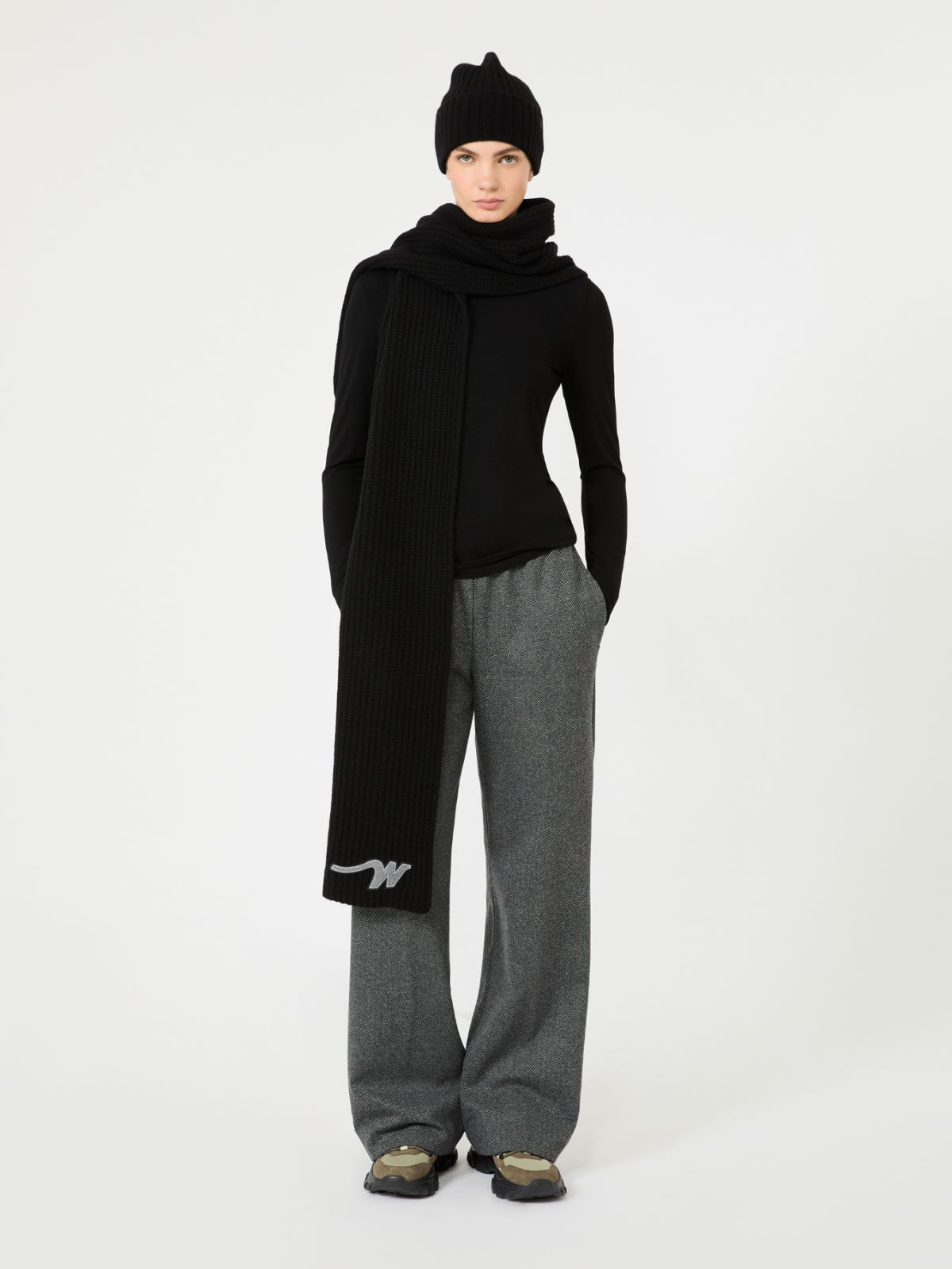 Jacquard jersey trousers - MEDIUM GREY - Max Mara