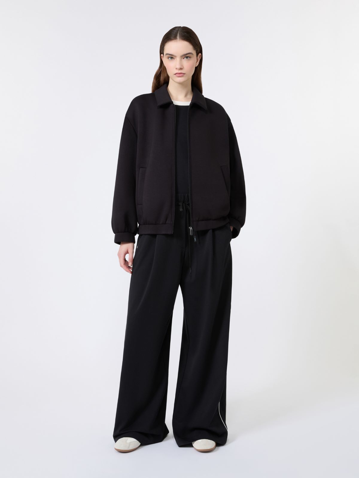 Pantalon large en jersey Milano + NOIR - Max Mara