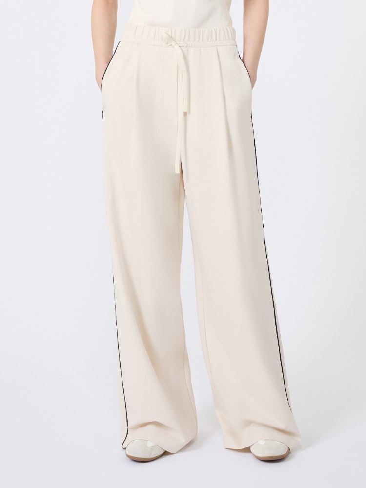 Wide-fit Milano-knit jersey trousers - IVORY - 2