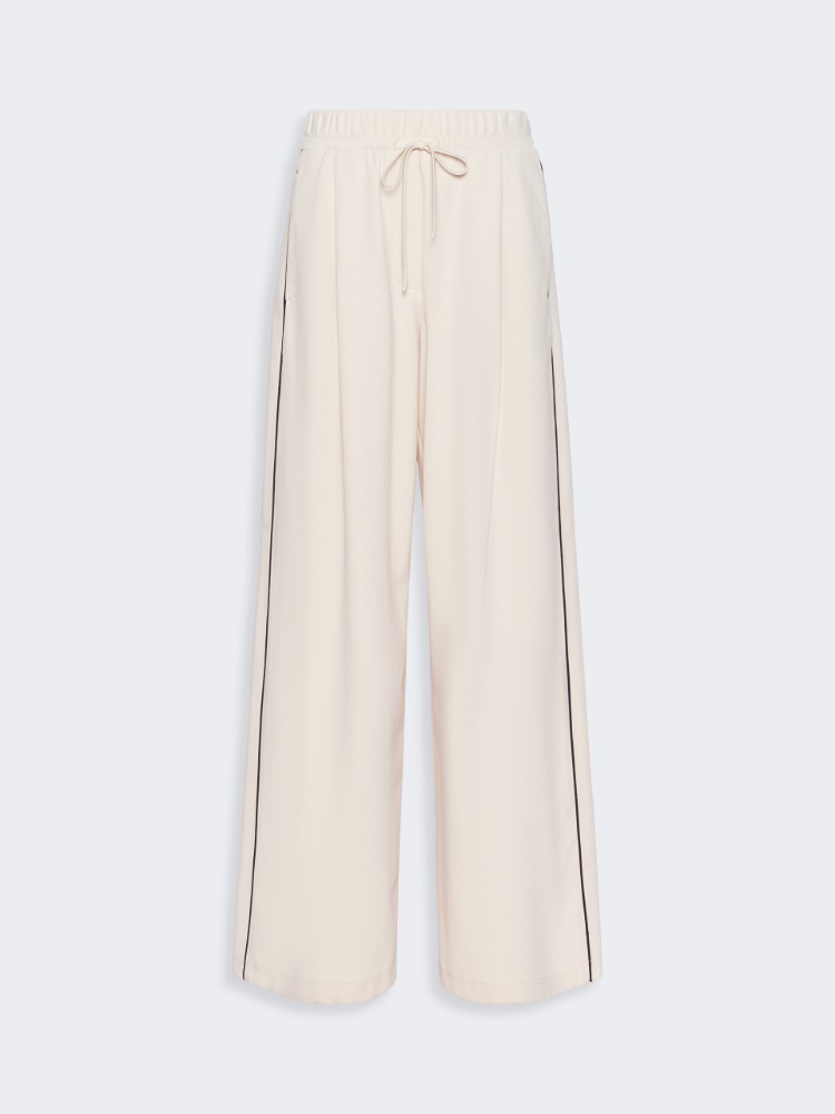 Wide-fit Milano-knit jersey trousers - IVORY - 5
