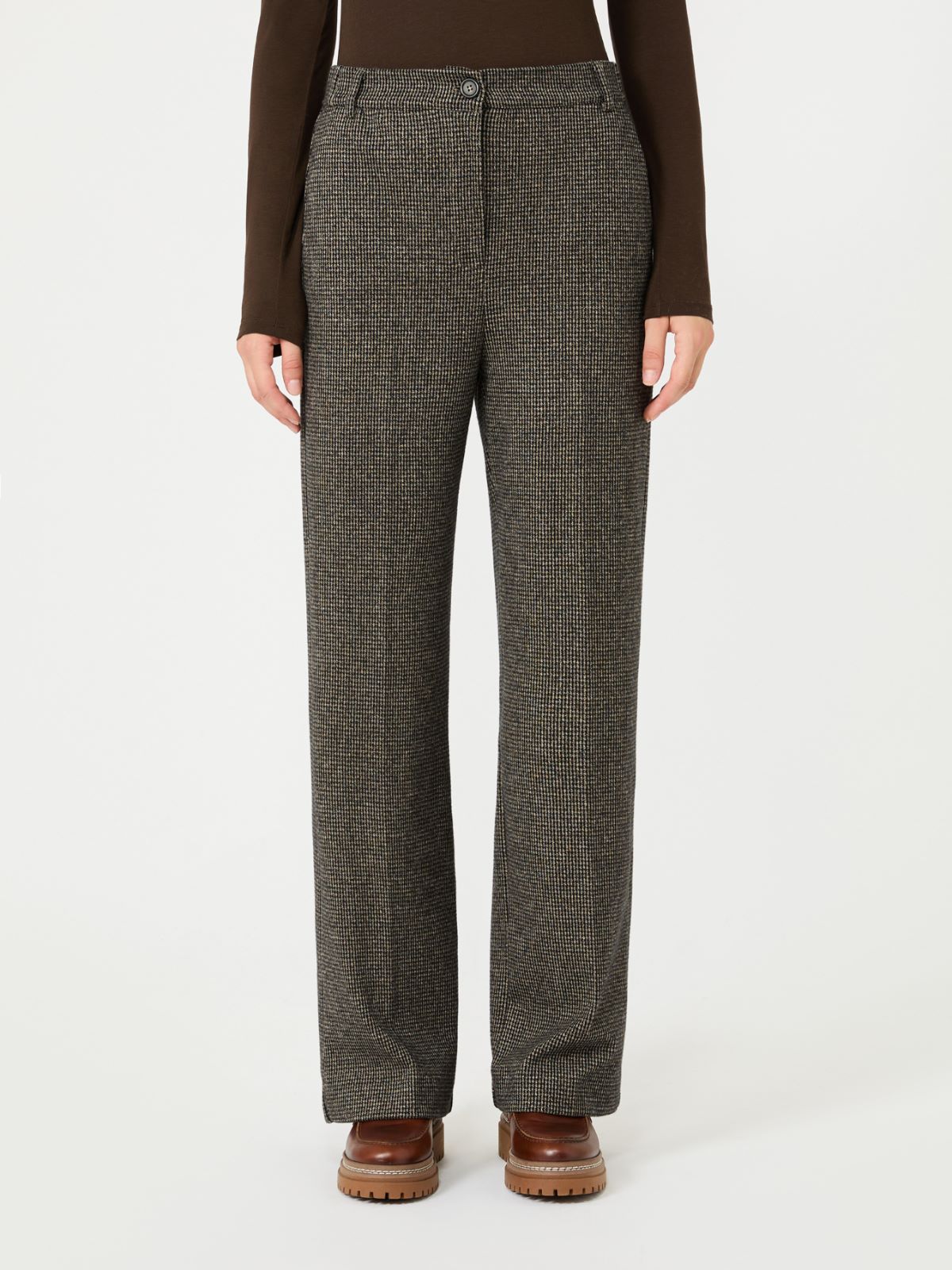 Micro jacquard jersey trousers - BROWN - Max Mara - 2