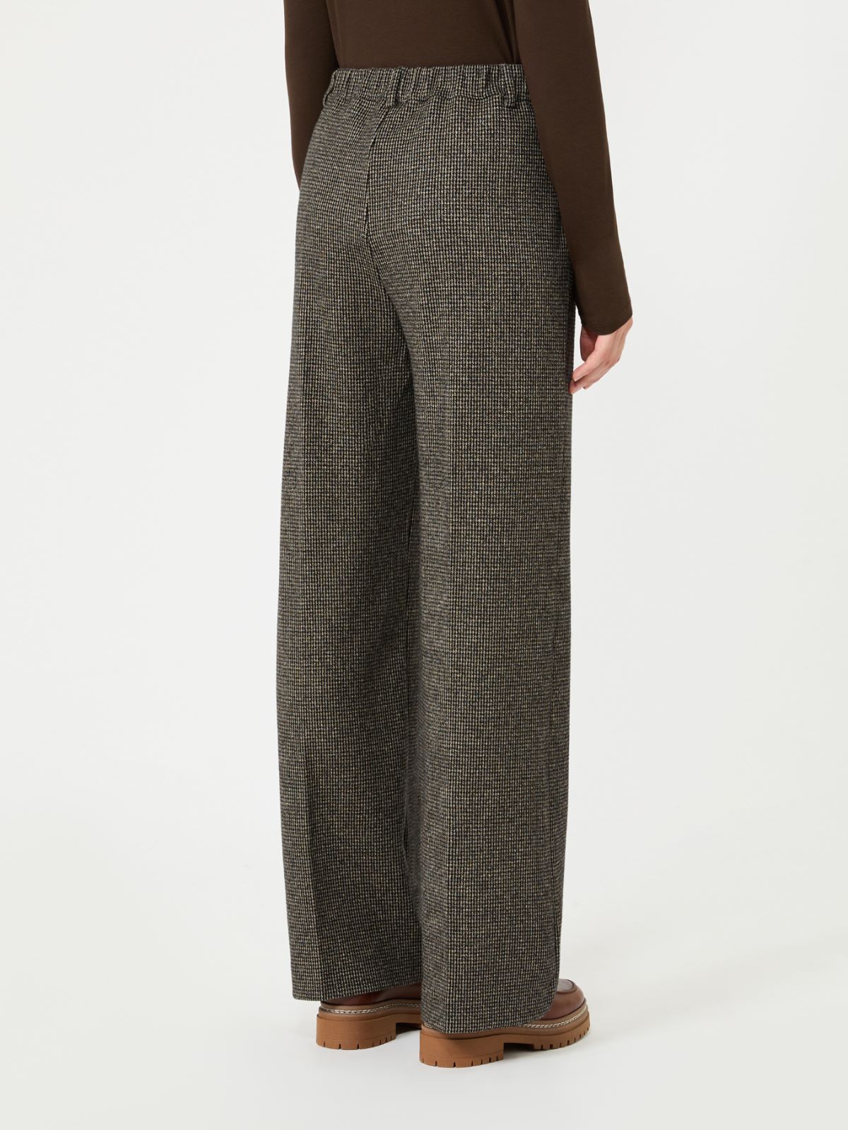 Micro jacquard jersey trousers - BROWN - Max Mara - 3