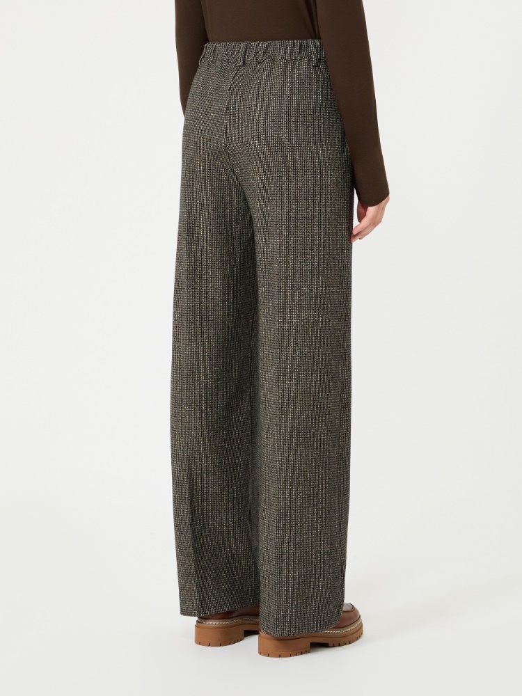 Micro jacquard jersey trousers - BROWN - Max Mara - 3