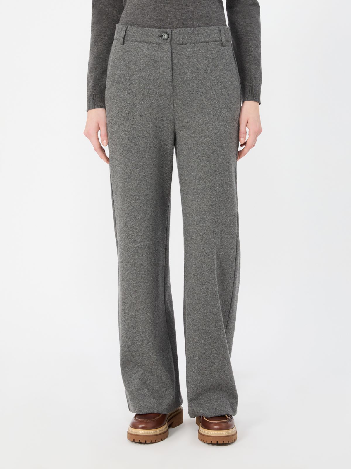 Micro jacquard jersey trousers - LIGHT GREY - Max Mara - 2