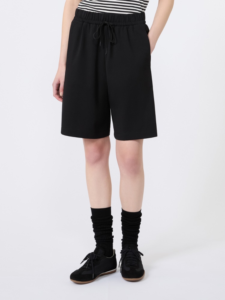Bermudashorts aus Milano-Jersey - SCHWARZ - 2