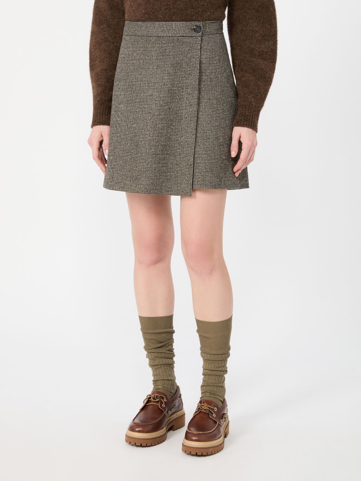Short culottes in micro jacquard jersey - BROWN - Max Mara - 2