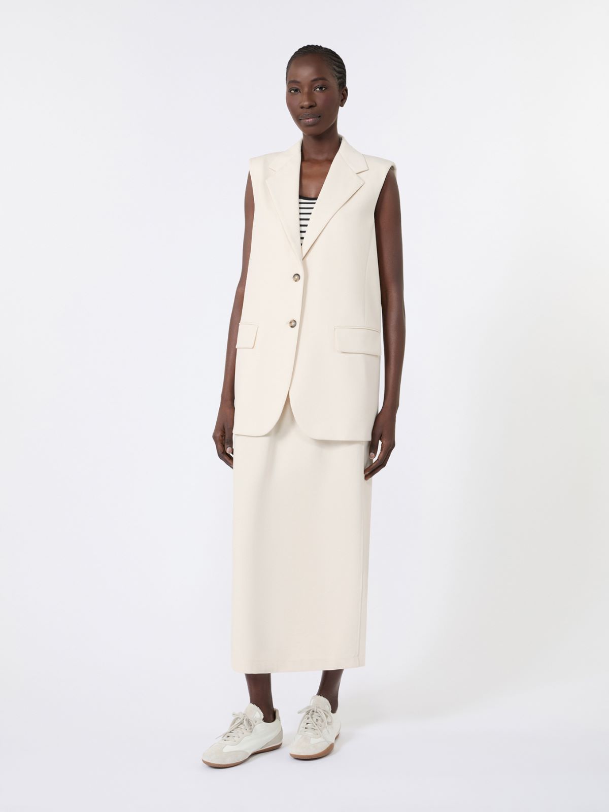 Milano-knit jersey gilet - IVORY