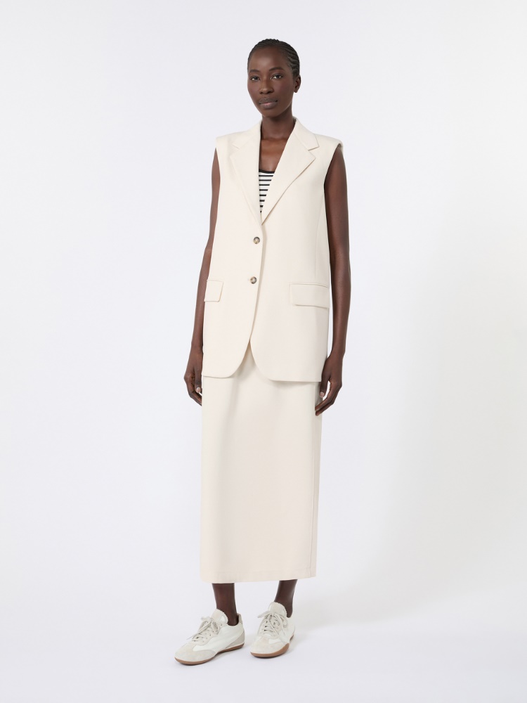 Milano-knit jersey gilet - IVORY