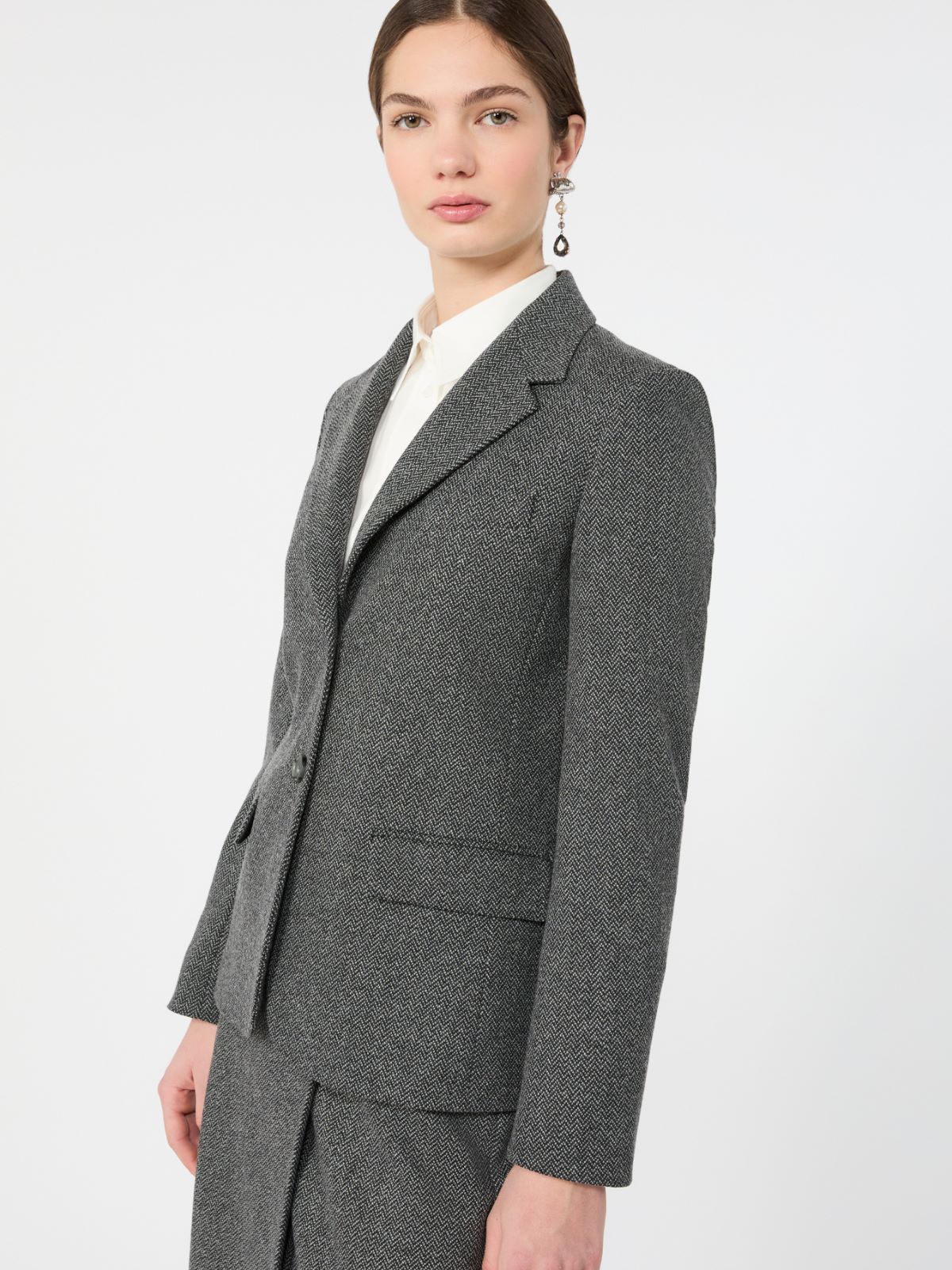 Jacquard jersey blazer - MEDIUM GREY - Max Mara - 4