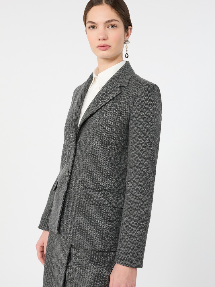 Jacquard jersey blazer - MEDIUM GREY - Max Mara - 4