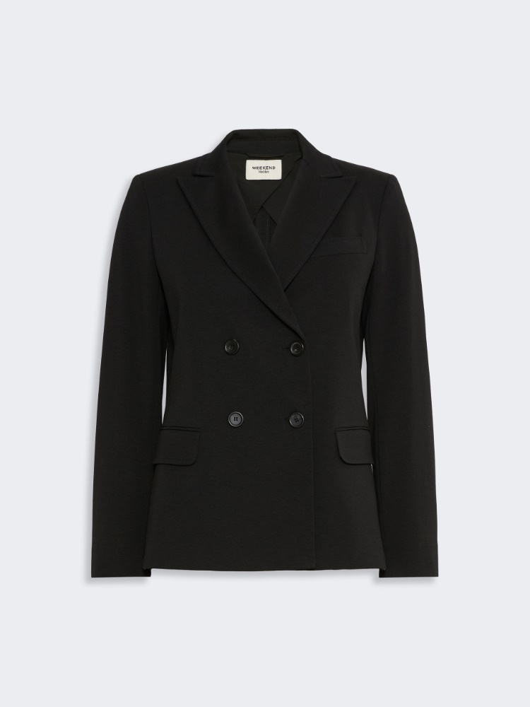 Blazer à double boutonnage en jersey Milano - NOIR