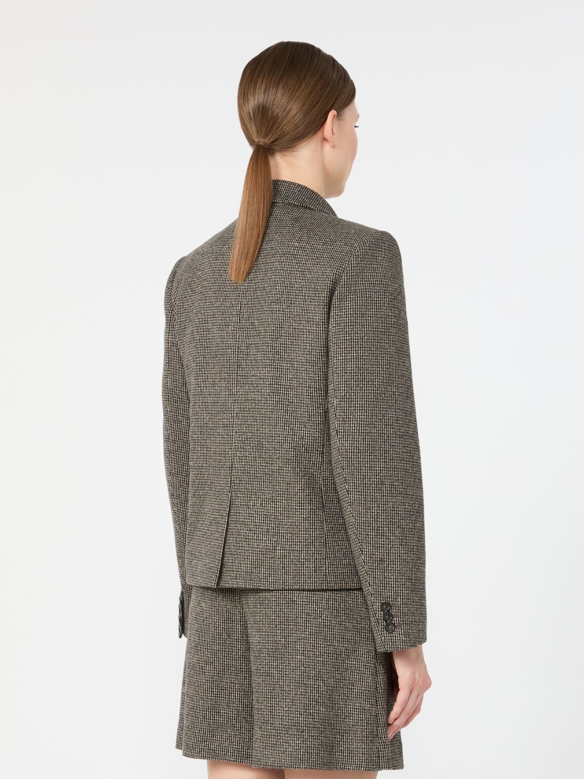 Double-breasted jacket in micro jacquard jersey - BROWN - Max Mara - 3