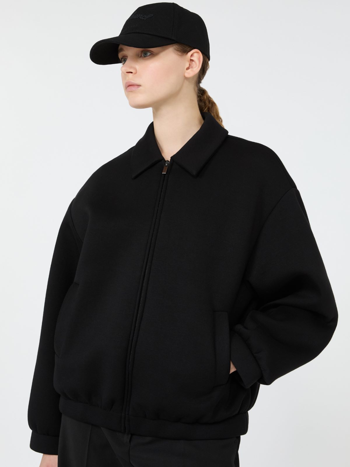 Scuba jersey bomber jacket - BLACK - Max Mara - 4