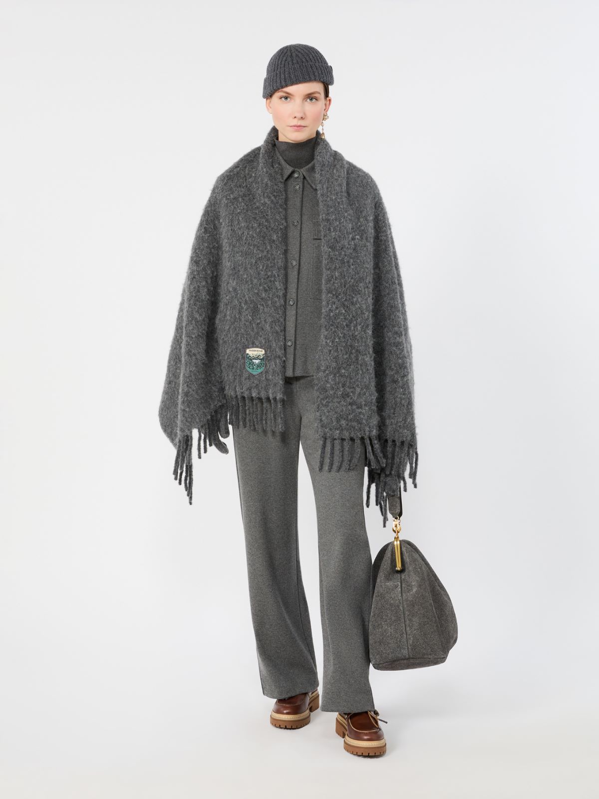 Micro jacquard jersey jacket + LIGHT GREY - Max Mara