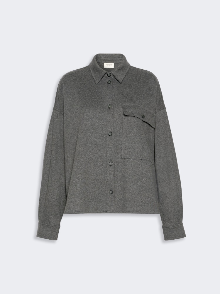 Micro jacquard jersey jacket - LIGHT GREY