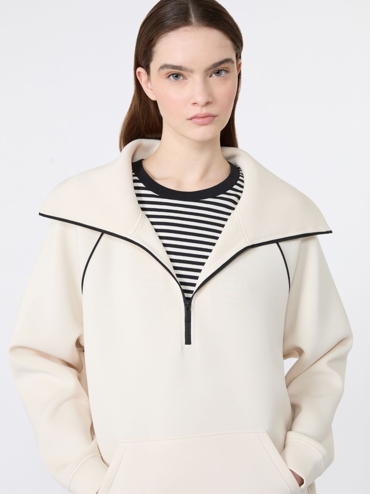 Scuba jersey sweatshirt - IVORY - Max Mara - 5