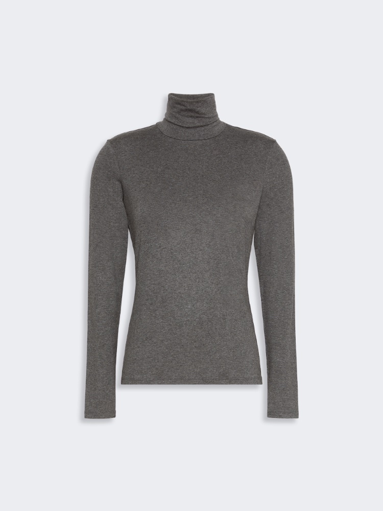 Slim-fit top in stretch viscose jersey - DARK GREY