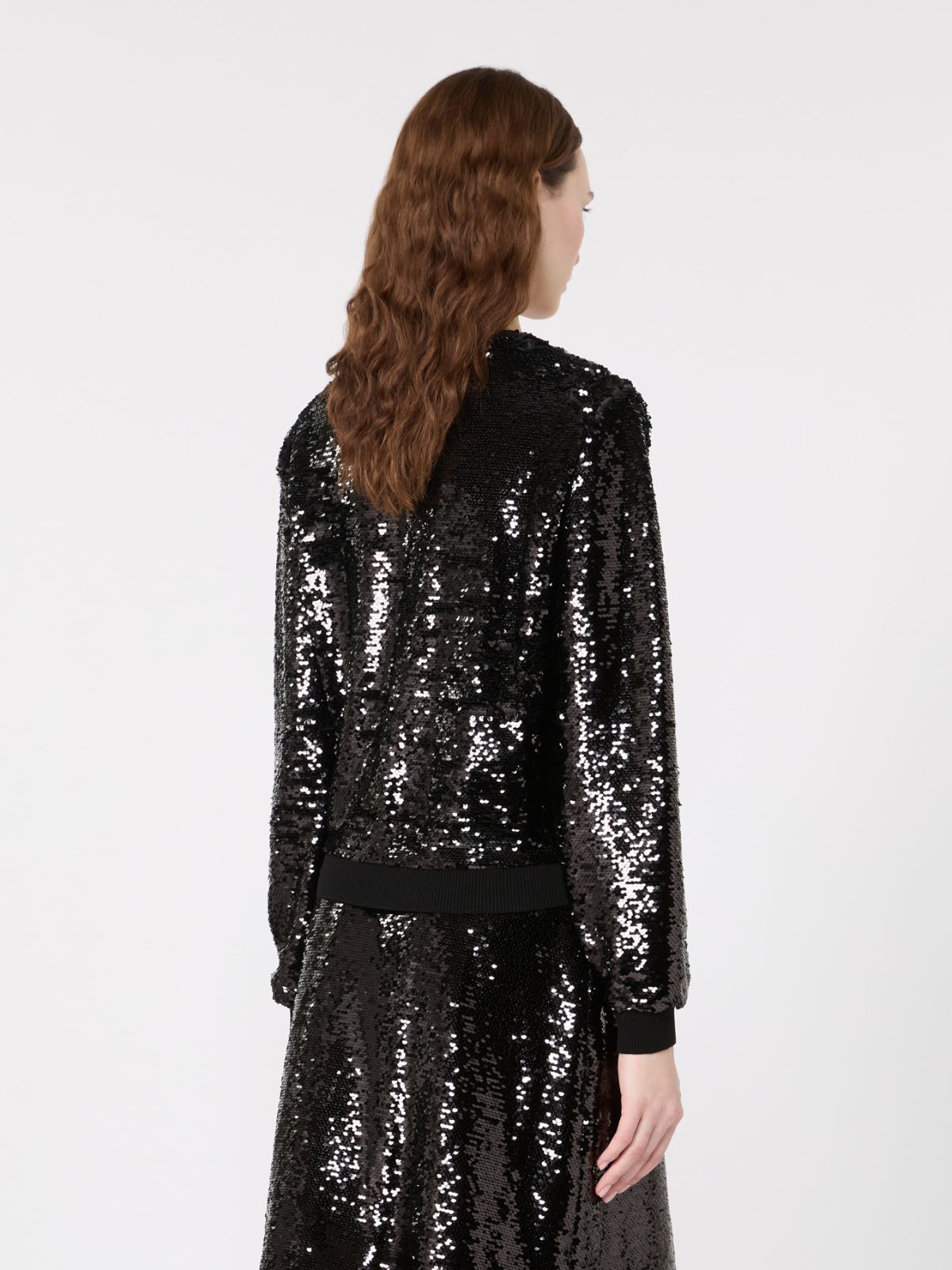 Jersey and sequin blouse - BLACK - Max Mara - 3