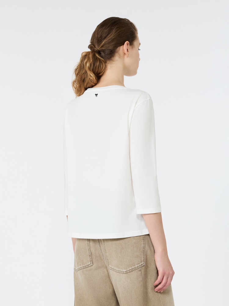 T-shirt in jersey di cotone - BIANCO - 3