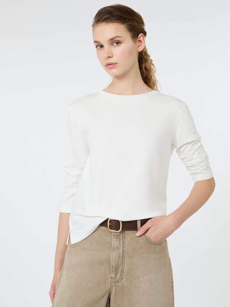 T-shirt in jersey di cotone - BIANCO - 4