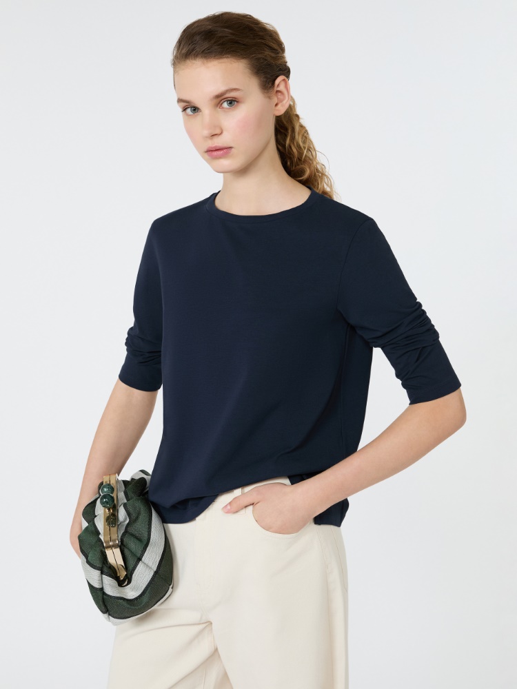 Cotton jersey T-shirt - NAVY - 4