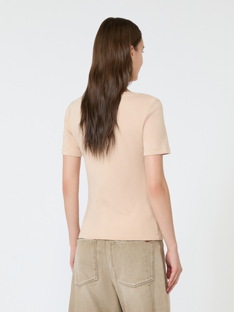 T-Shirt aus geripptem Jersey - ROSA - 3