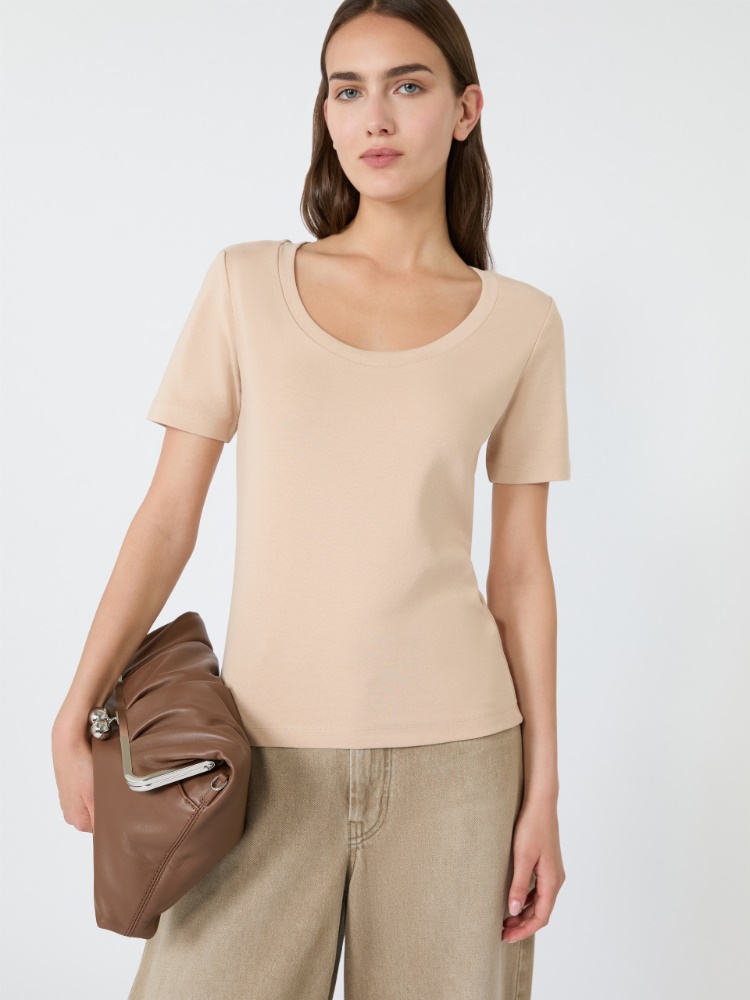 T-Shirt aus geripptem Jersey - ROSA - 4