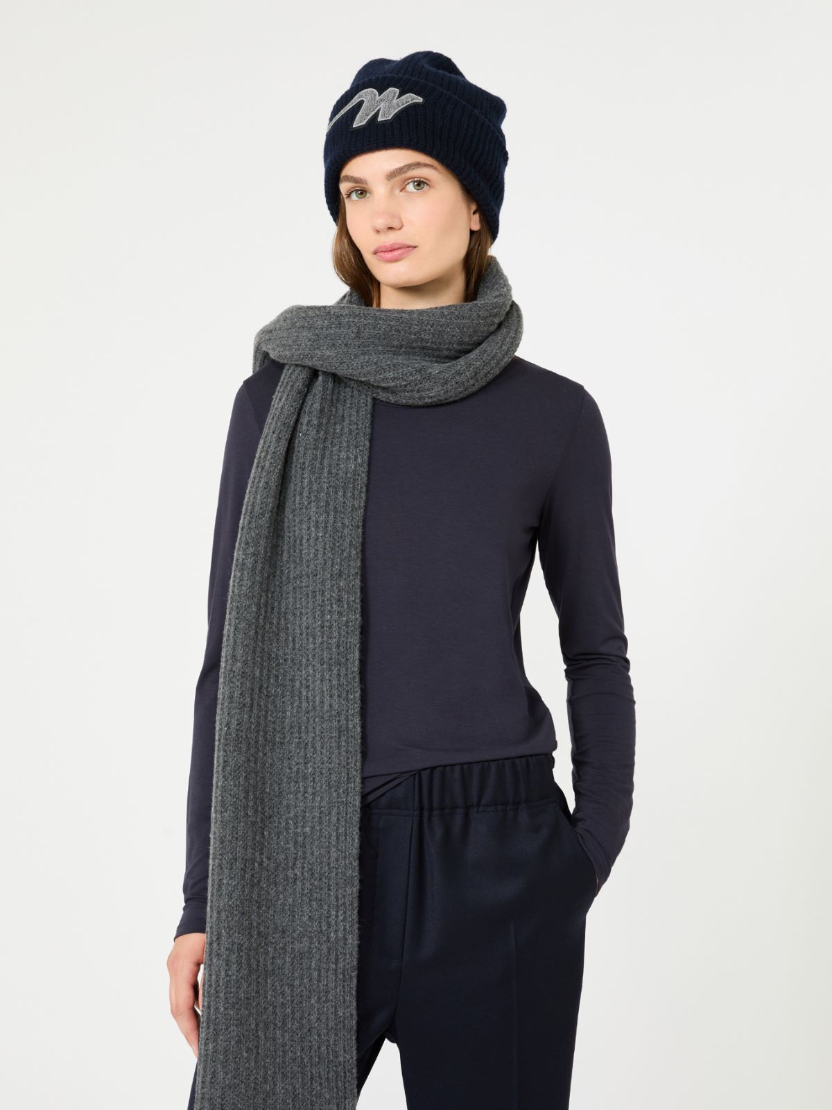 Stretch viscose jersey T-shirt - NAVY - Max Mara - 4