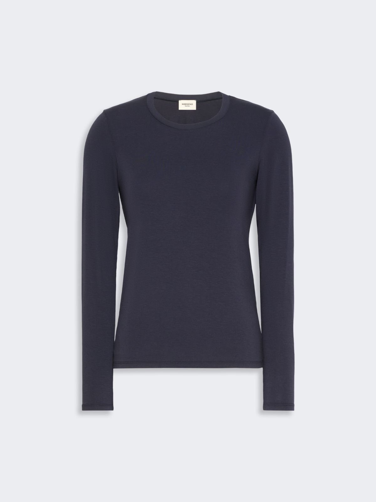 Stretch viscose jersey T-shirt - NAVY - Max Mara - 5