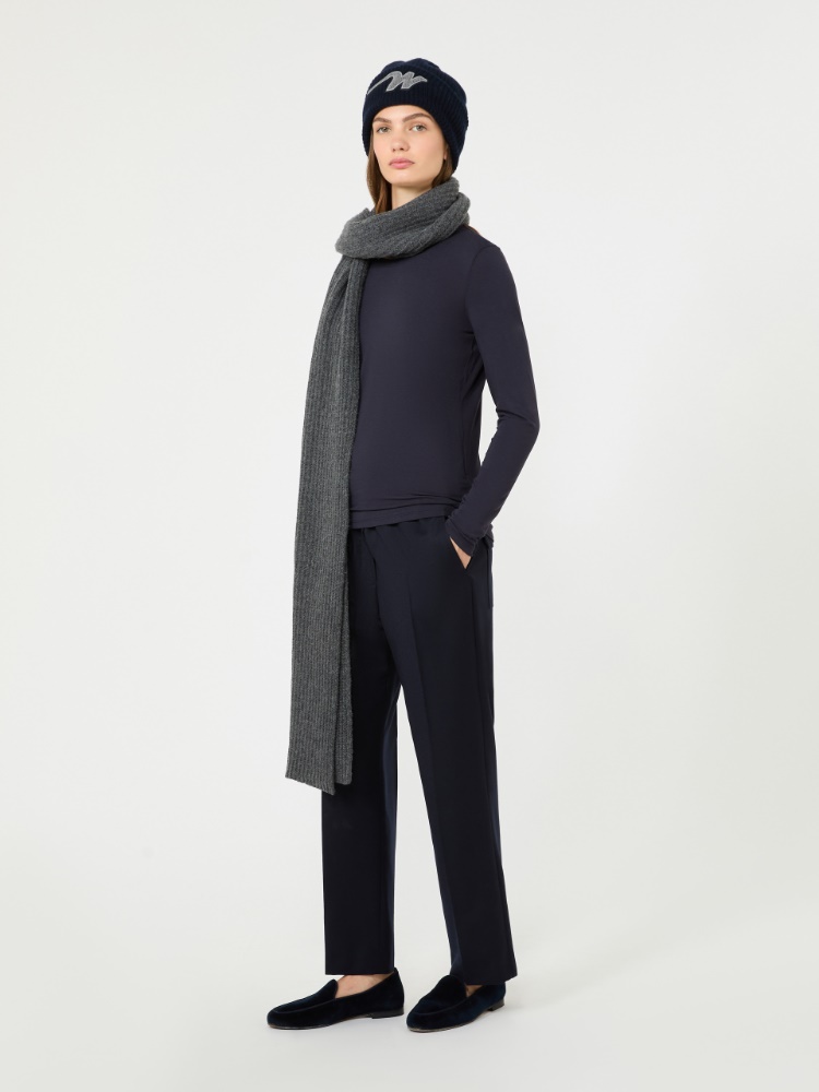 Stretch viscose jersey T-shirt - NAVY - Max Mara