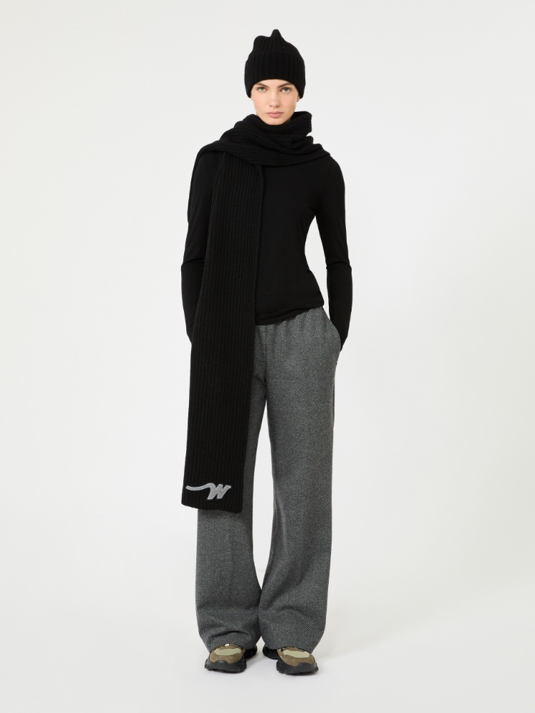 Stretch viscose jersey T-shirt - BLACK - Max Mara