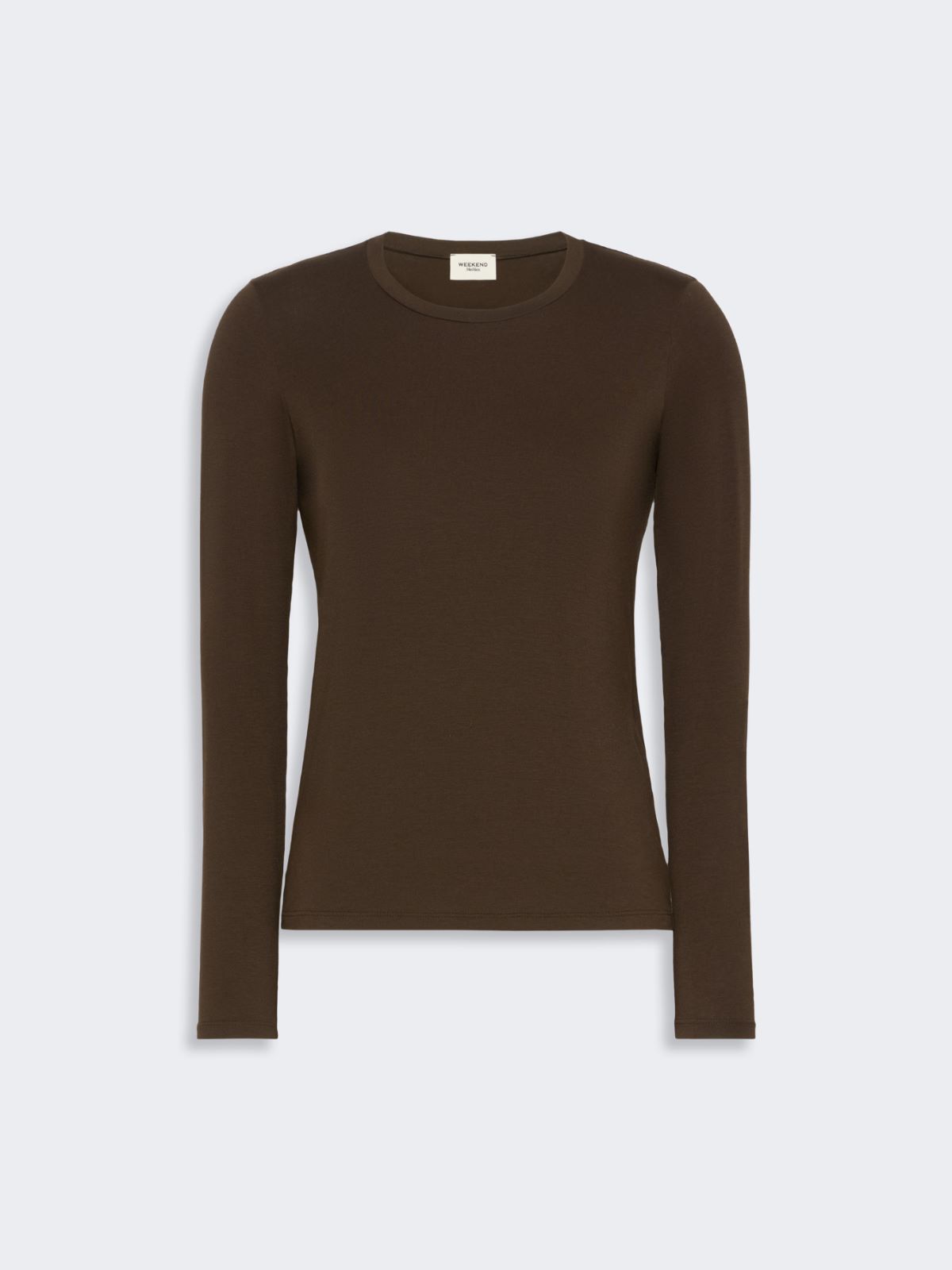 Stretch viscose jersey T-shirt - DARK BROWN - Max Mara - 5