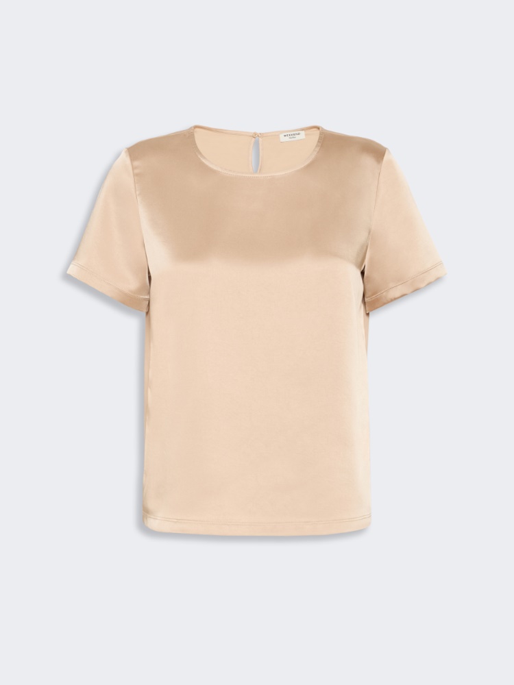 Camiseta de cuello redondo de satén - ROSA