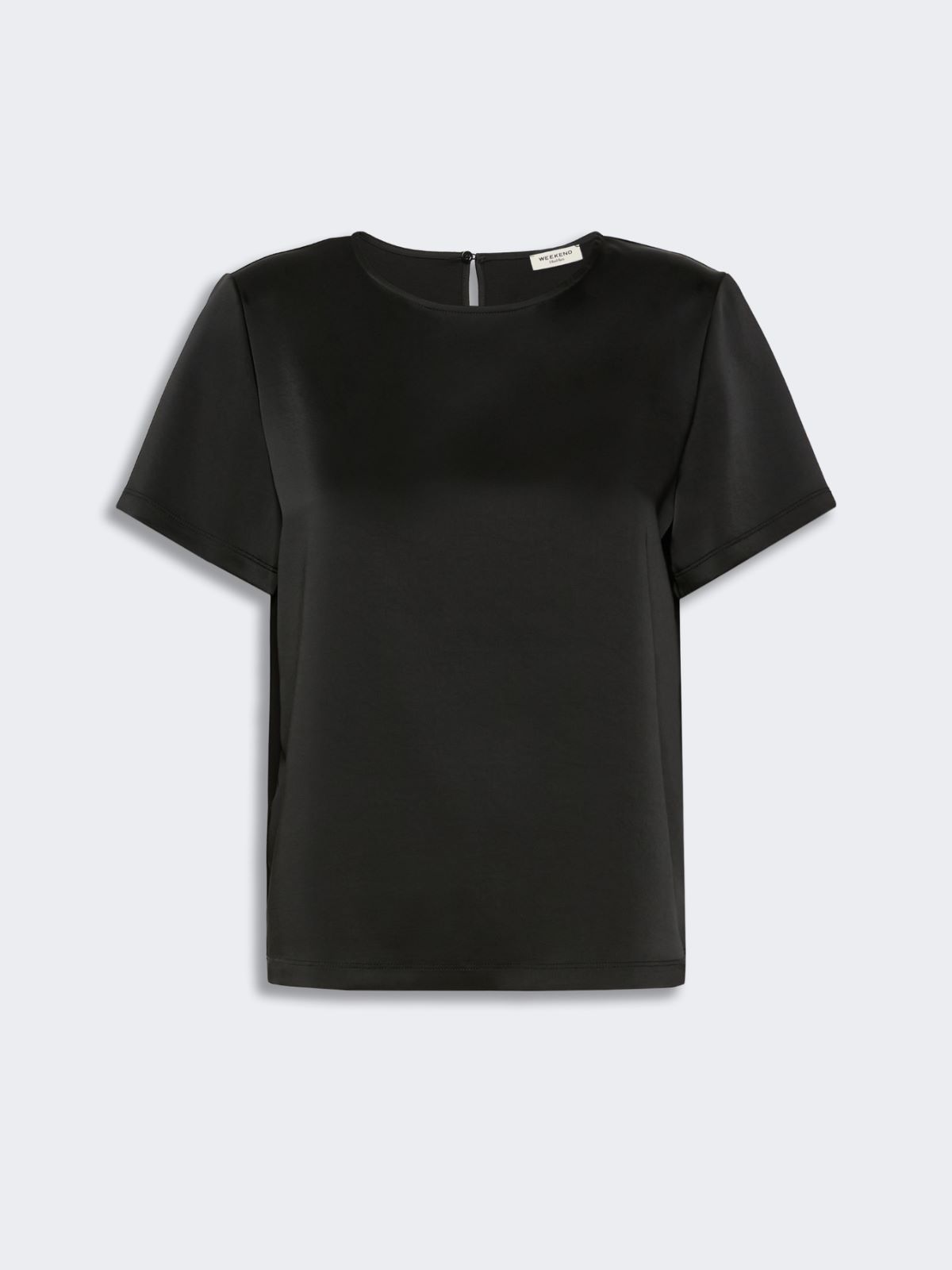 Satin crew-neck T-shirt - BLACK - Max Mara - 5