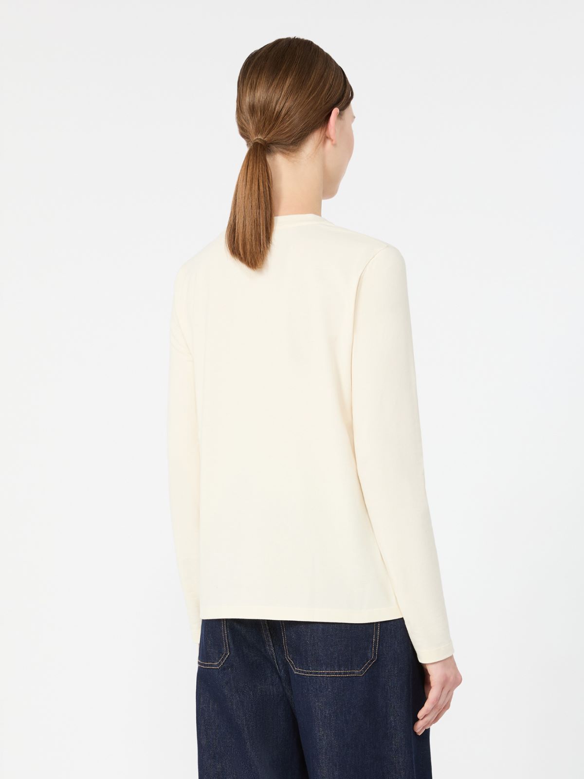 Long-sleeved jersey T-shirt - IVORY - Max Mara - 3