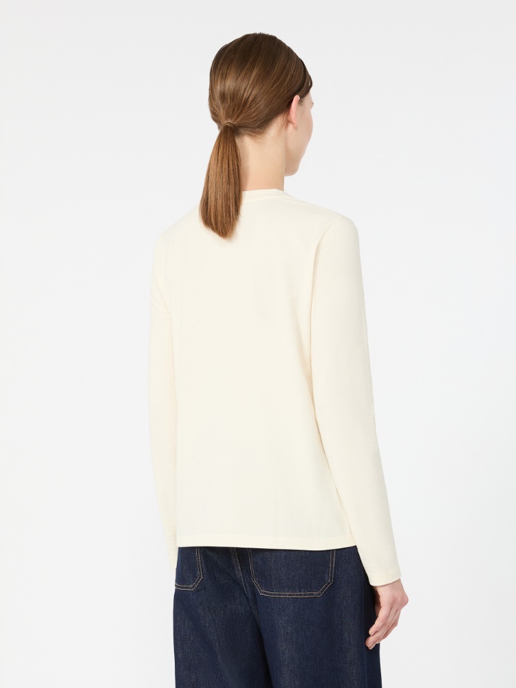 Long-sleeved jersey T-shirt - IVORY - Max Mara - 3