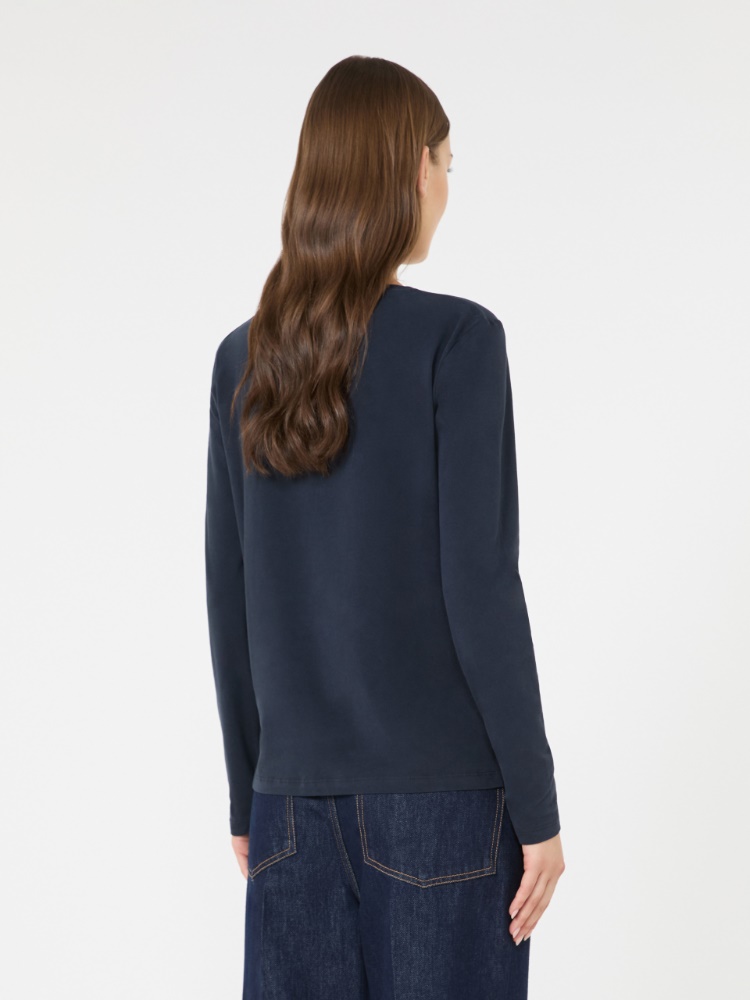 Long-sleeved jersey T-shirt - NAVY - Max Mara - 2