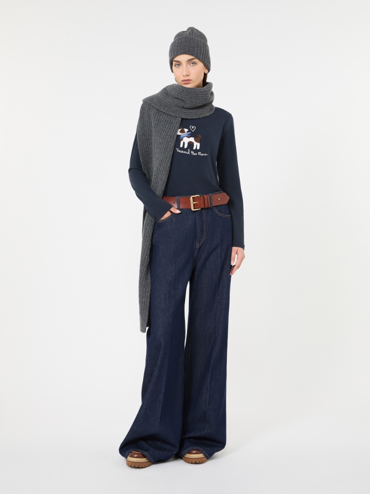 Long-sleeved jersey T-shirt - NAVY
