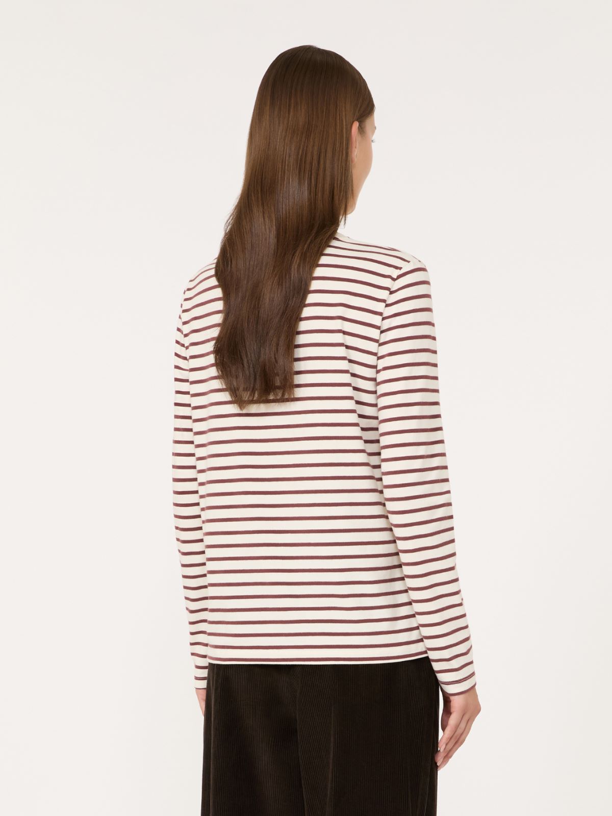 Long-sleeved jersey T-shirt - BORDEAUX - Max Mara - 3