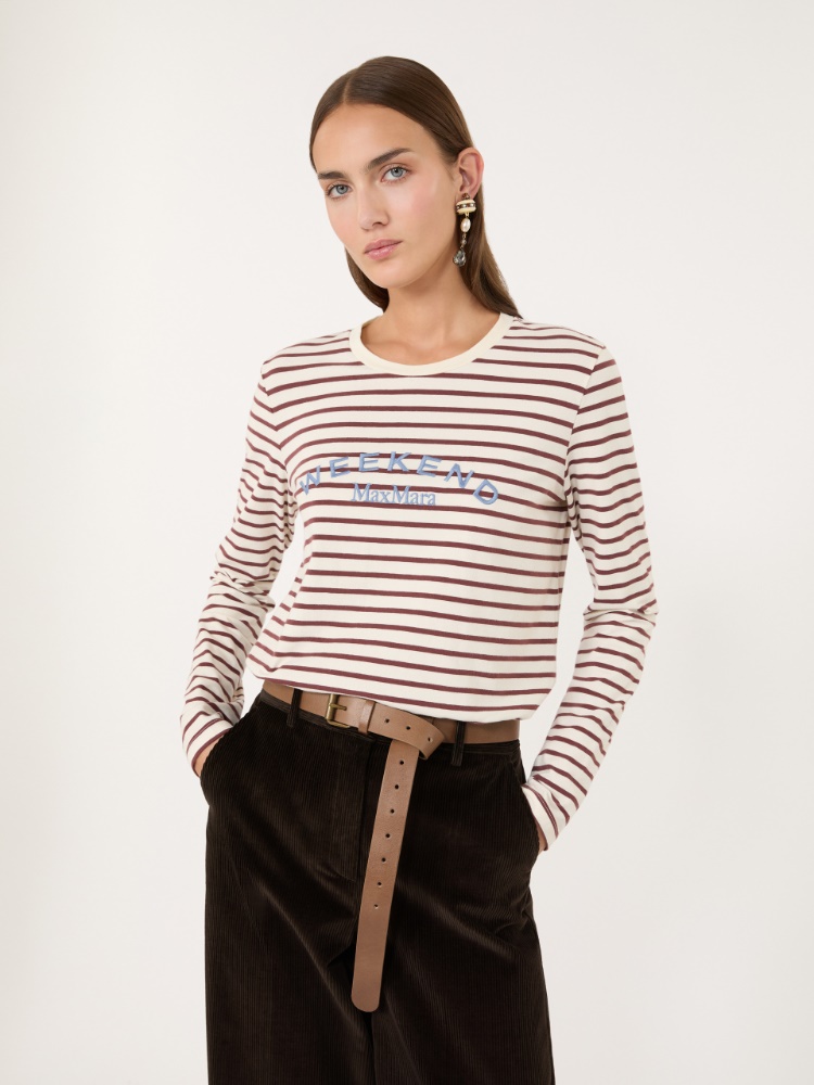Long-sleeved jersey T-shirt - BORDEAUX - Max Mara - 4